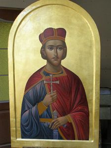 Rozepsaná ikona svatého Václava